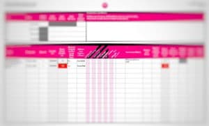 A blurred picture of the MBAchic MBA Application Tracker which helps people stay organized when they decide to apply to business school