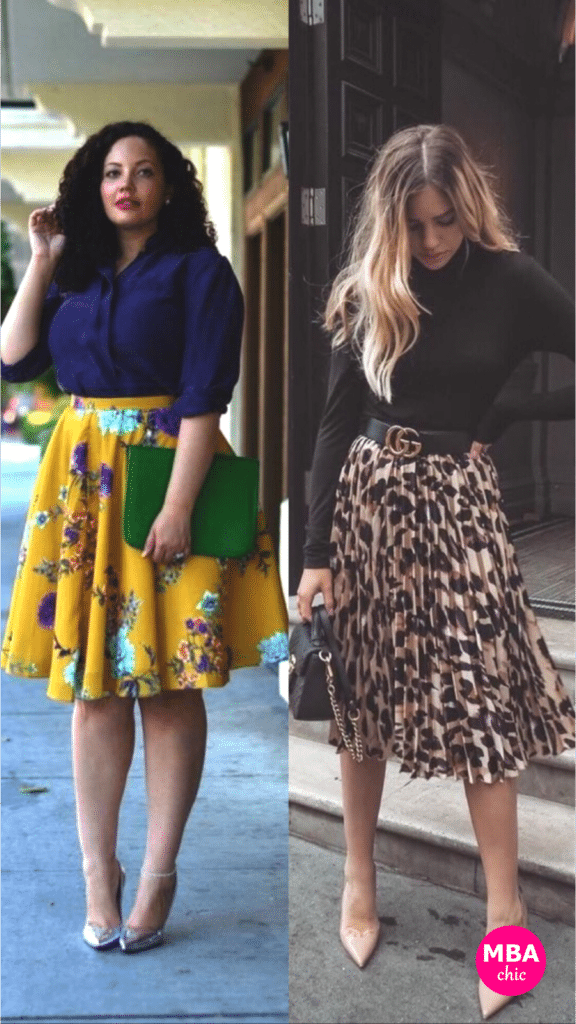 bold printed skirts help bring you from summer to fall