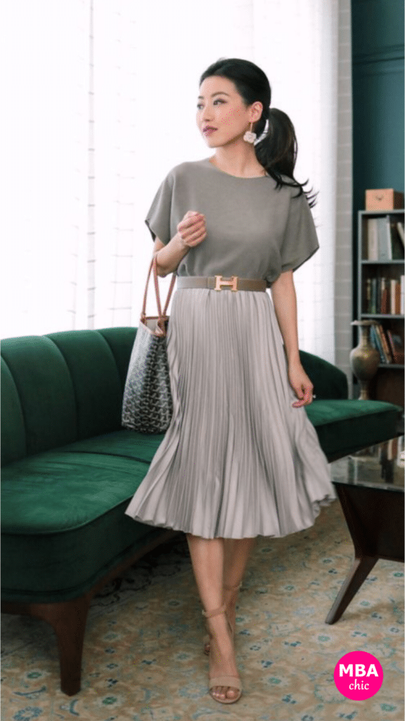 jean wang extra petite pleated skirt