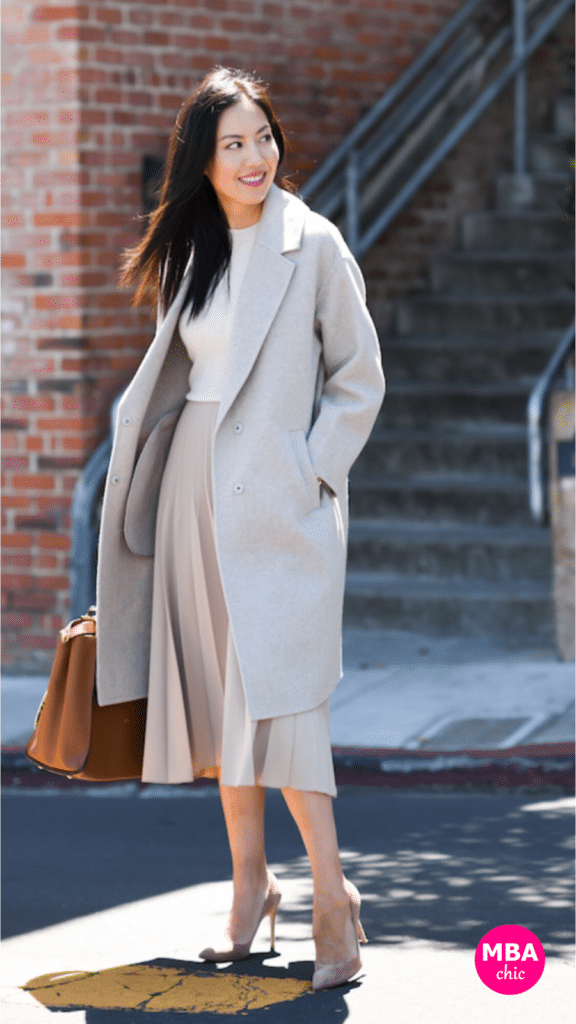 Pleated skirt 2025 trench coat