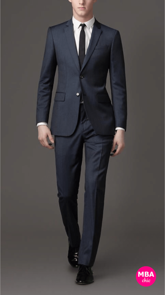 Classic men's suit for an MBA interview