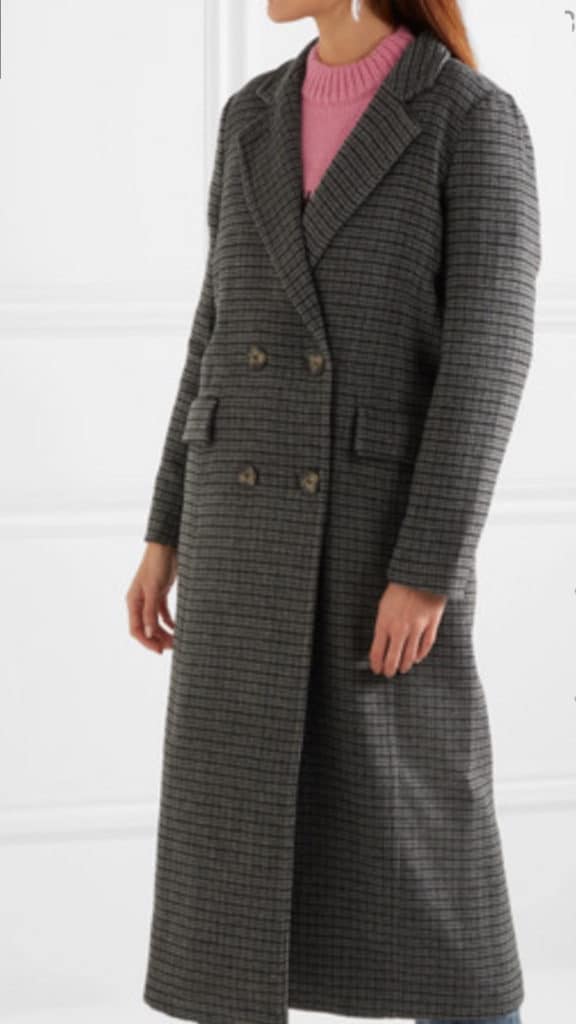 Ganni check wool outlet coat