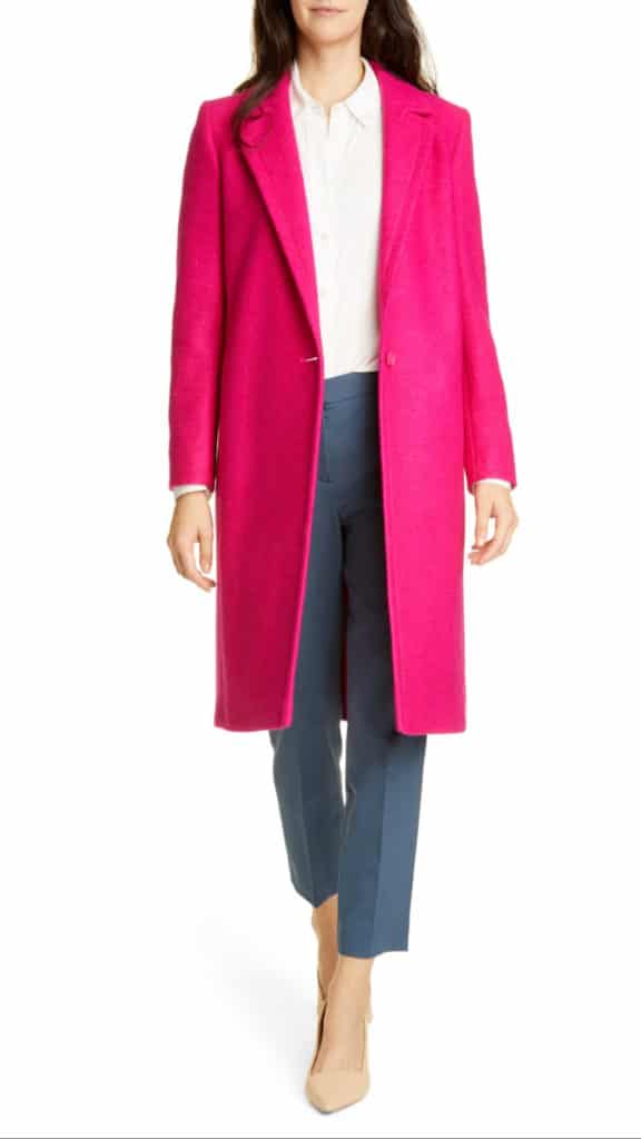 HELENE BERMAN MBAchic hot pink wool coat