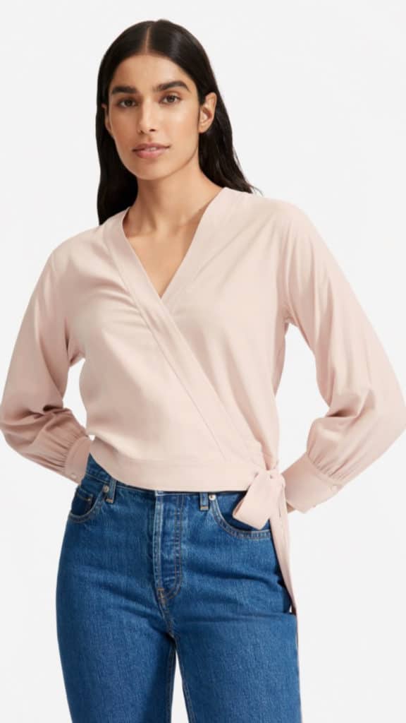 Everlane Washable Silk Wrap Top