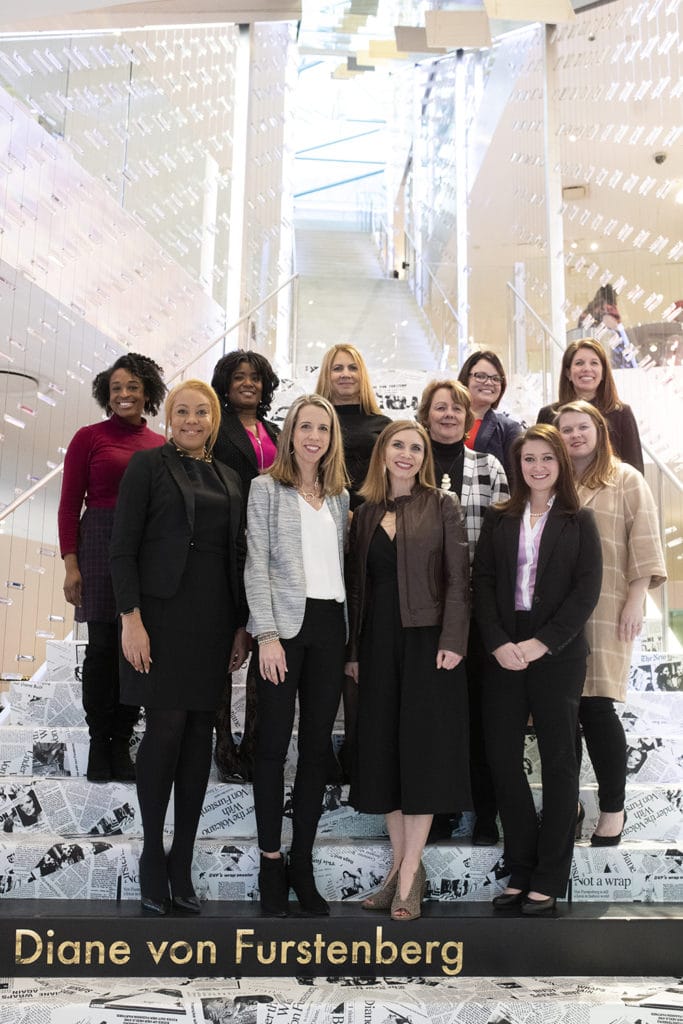 Inaugural Cohort of Brenau University's Executive Women's MBA on the famous staircase at Diane von Furstenberg's NYC studio